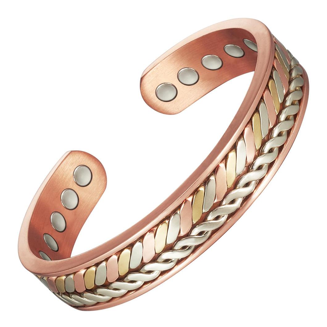 Fashion Crystal Magnetic Copper Bracelets for Women, Arthritis and Joint Pain Therapy, Wristbands for Carpal Tunnel Zircon Bracelets