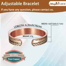 Load image into Gallery viewer, Fashion Crystal Magnetic Copper Bracelets for Women, Arthritis and Joint Pain Therapy, Wristbands for Carpal Tunnel Zircon Bracelets
