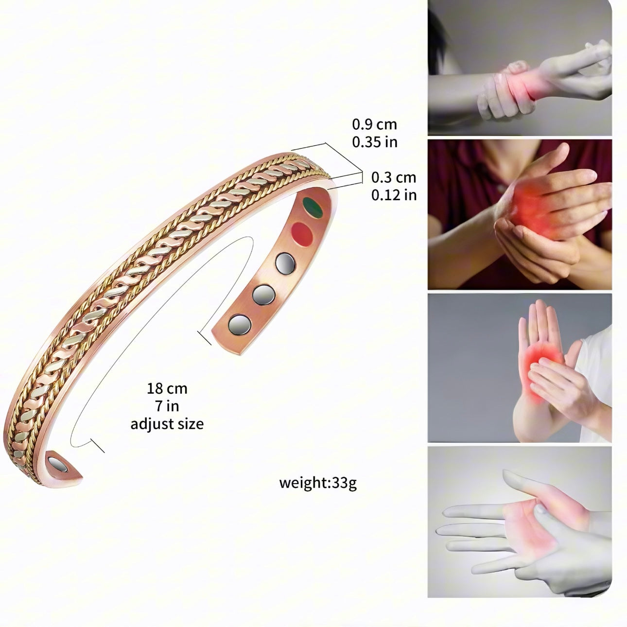 Women, Arthritis and Joint Pain Therapy, Wristbands for Carpal Tunnel Zircon Bracelets